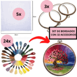 Juego de bordar con 32 acesorios