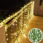 Cadena de luces LED de hiedra para patio de 5 m