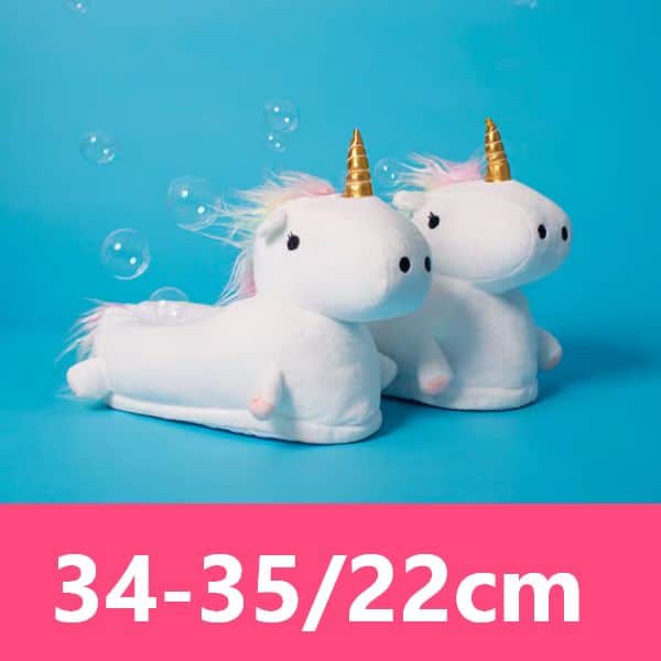 Zapatillas de felpa de unicornio con luces USB para niños