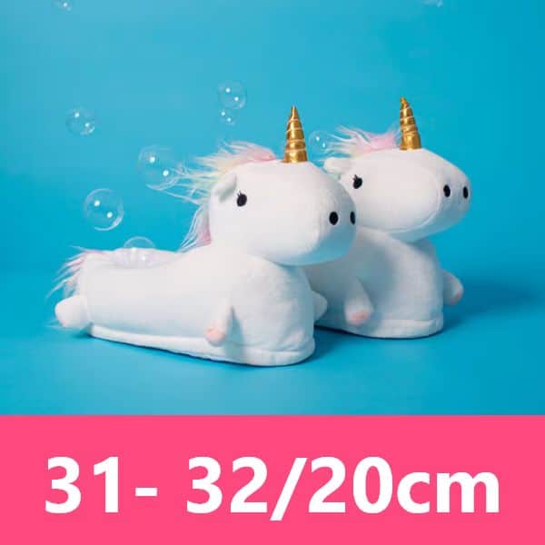 Zapatillas de felpa de unicornio con luces USB para niños