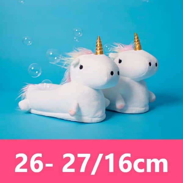 Zapatillas de felpa de unicornio con luces USB para niños