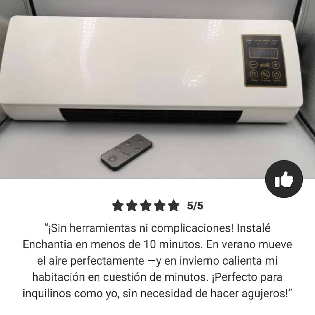 Enchantia – Ventilador con Función Calefacción y Ventilación, Montaje Sin Herramientas - Imagen 7