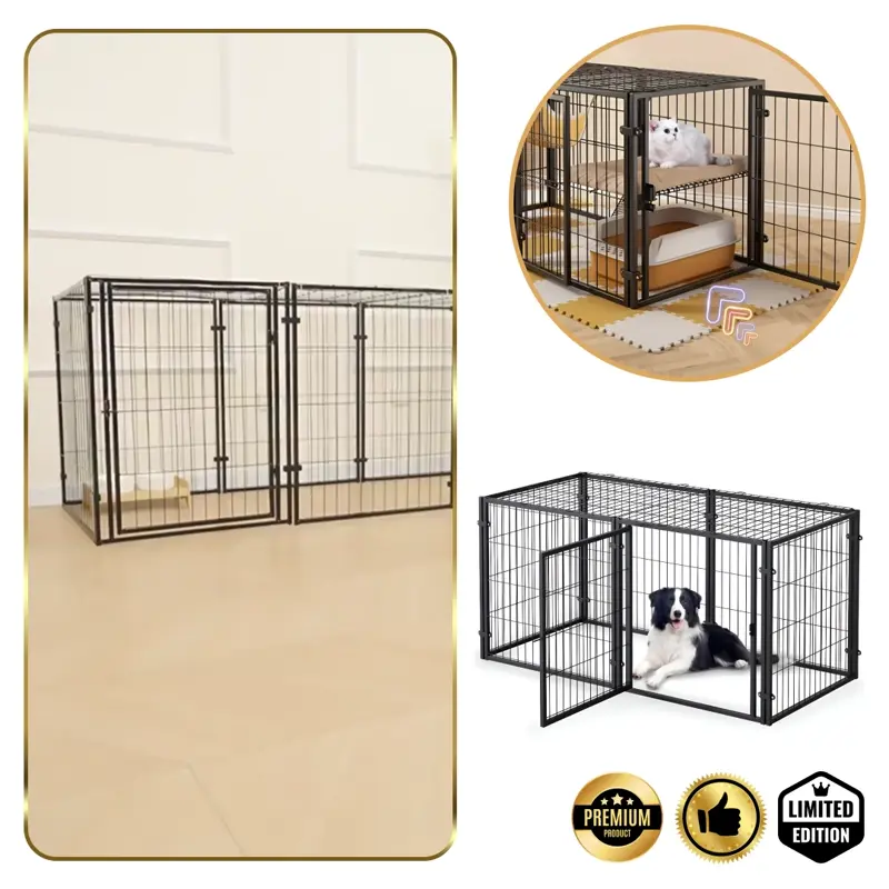 Pawz™ - Recinto plegable multifuncional para perros con puerta y techo removible